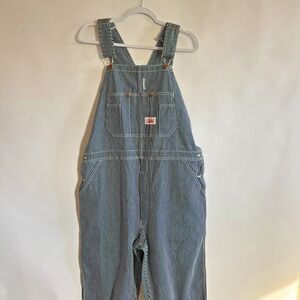 Round House Mens Premium Bib Overall Striped Conductor Workwear 38x32 Railroad